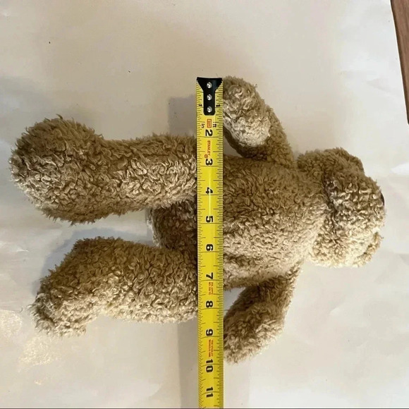 Build A Bear Workshop 15" Curly Tan Teddy Bear Black Leather Paws Retired 1997 - Picture 9 of 9